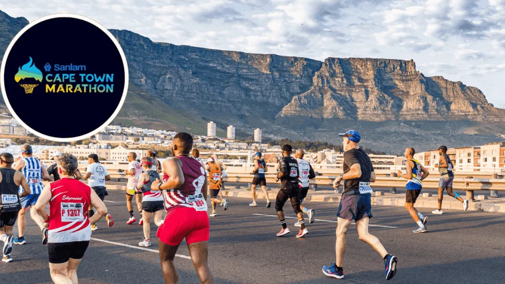 damaged marathon infrastructure at green point after severe winds forced the cancellation of the cape town marathon.